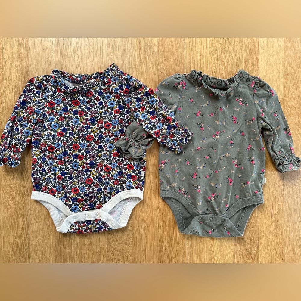 Baby Gap long sleeve floral onesies